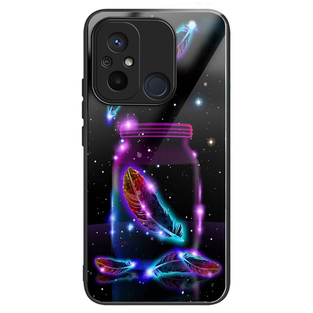 Phone Case for Xiaomi Redmi 12C 4G Resistant TPU+Tempered Glass Cover Pattern Design - Columns Crown Phone Case for Xiaomi Redmi 12C 4G Resistant TPU+Tempered Glass Cover Pattern Design - Columns Crown